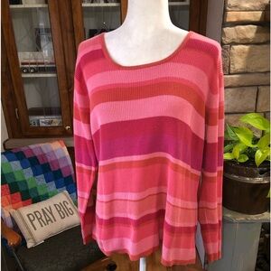 MOSSIMO SIZE 22/24 PINK MULTICOLORED STRIPED SWEATER PERFECT FOR VALENTINES DAY